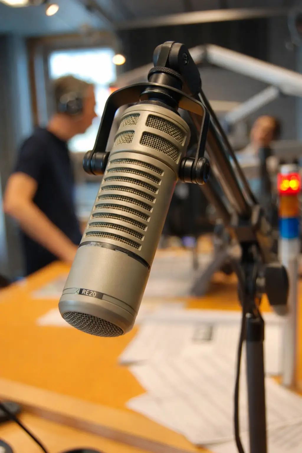 electro voice re20 in a radio studio